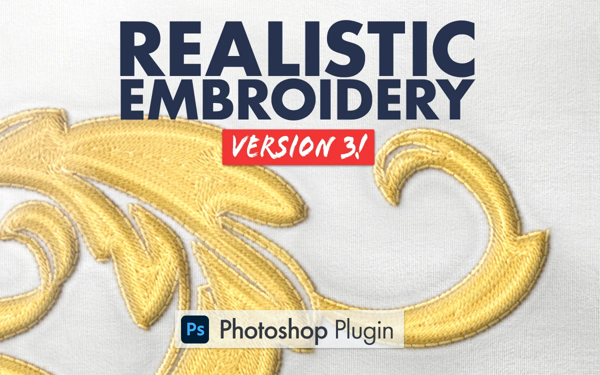 Realistic Embroidery result: gold and silver stitched emblem on fabric